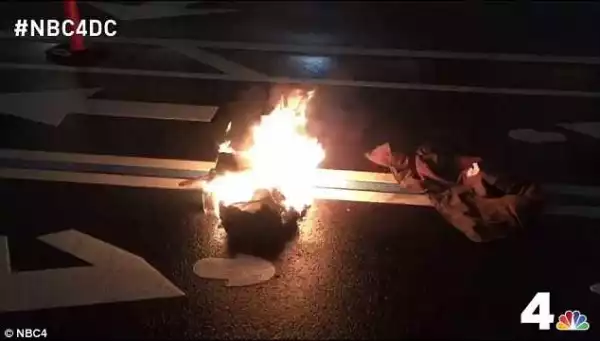 Protester Sets Himself On Fire At Donald Trump